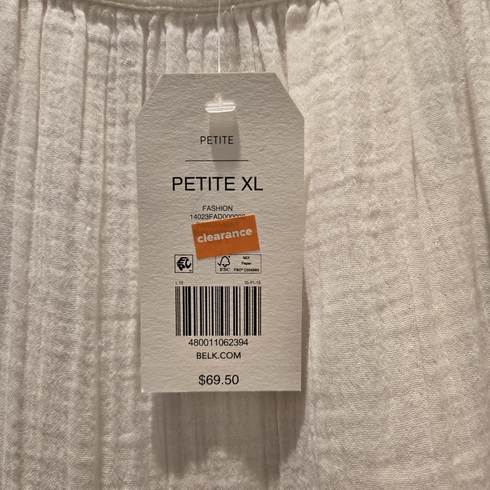White Pleated Skirt - Petite XL